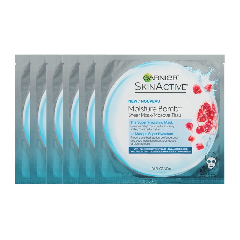 Garnier SkinActive 6 Piece Moisture Bomb Sheet Mask