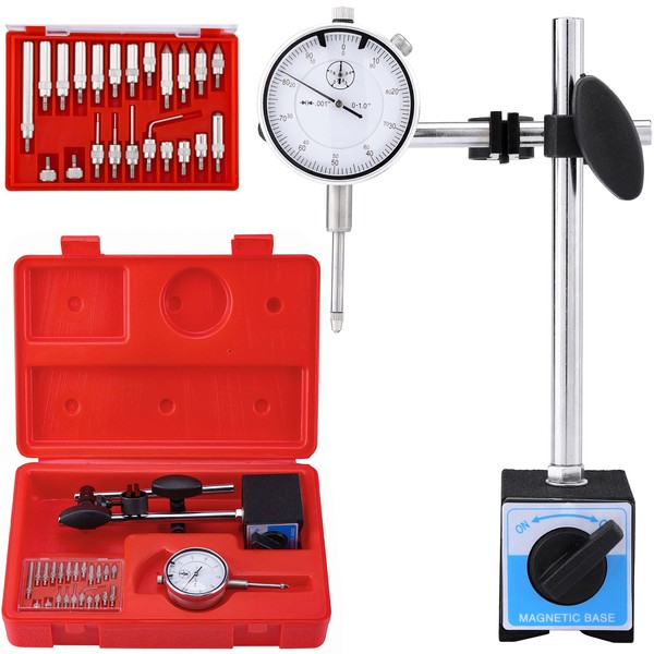Mornajina Dial Indicator with Magnetic Base 0-1.0" Tester Gage, Dial
