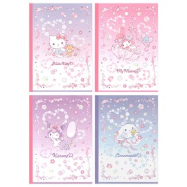 Yamano Paper Industry Sanrio Notebook, A Rule, Pack of 4, S/R 4PNB-C