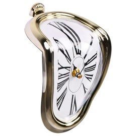 Tinsellns Melting Clock, Surrealistic Salvador Dali Inspired Table Shelf Desk Watch for Decorative Home Office Creative Gift, Gold (11298)