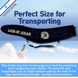 Lion Of Judah Long Velvet Yemenite Kudu kosher Shofar Bag Christian/Jewish