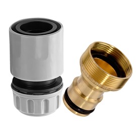 Kitchen Mixer Tap Hose Connector and End Quick Connector, Outside Garden Hose Pipe Adapter for Kitchen Tap Bathroom Sink, 22mm Female 24mm Male Threaded Tap Connector Fittings