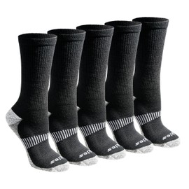 Dickies Damen Dri-tech Fashion Moisture Control Crew, Available in S-XL (5, 6, 12 Pairs) Socken, Wollmischung Schwarz (5 Paar), Medium