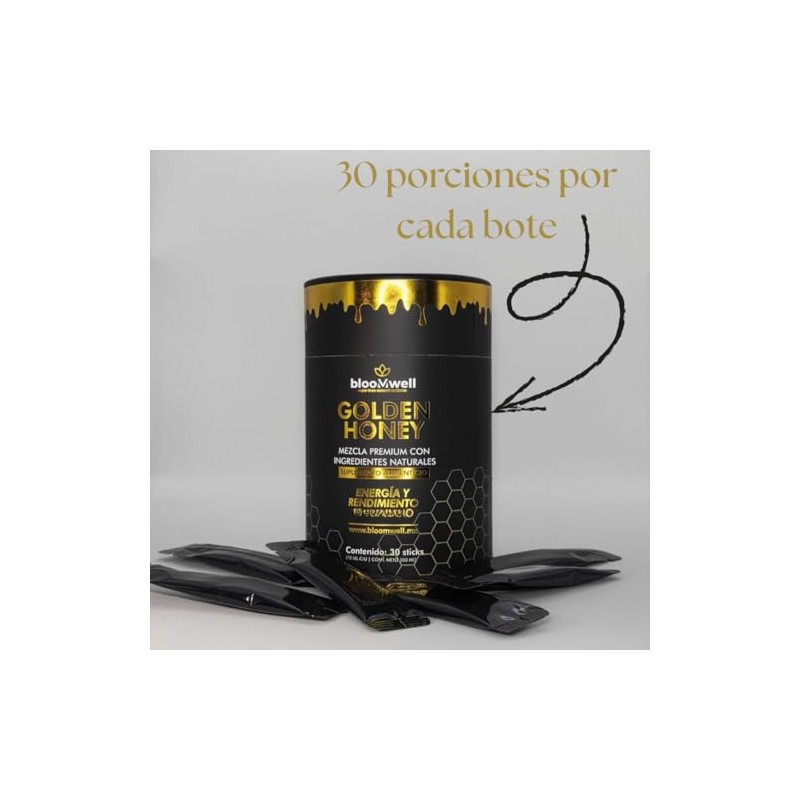 Bloomwell Golden Honey Mezcla Miel Superalimentos Naturales Energía Vitalidad Diaria