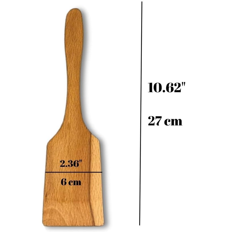 2 Pack Wooden Spatula Set for Cooking, Frying, Turner, Kitchen