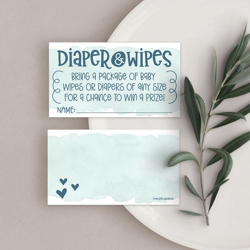 50 Blue Diaper and Wipes Raffle Tickets - Boy Baby