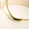 ZARD Curved Tube Charm Snake Chain Collar Necklace In 14K