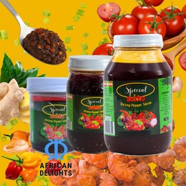 Special Shito |Shrimp Sauce Hot Sauce |Ghana Shito | Premium Blend of Shrimp | Fish Powder |Spices & Hot Dried Pepper (8 oz Mild)