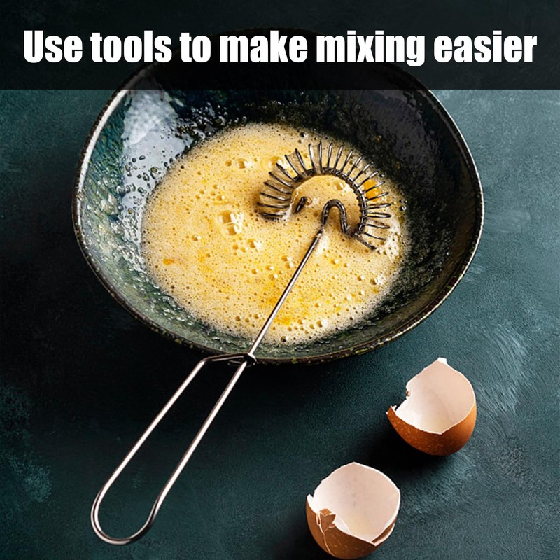 1 Piece Stainless Steel Egg Beater, Spiral Whisk, Mini Egg