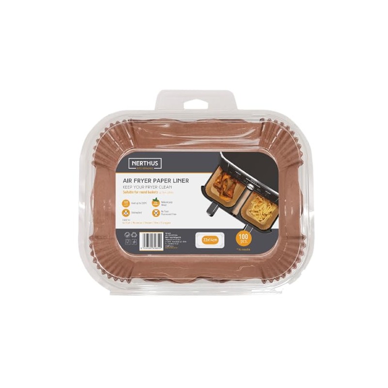 Nerthus FIH 1445 Air Fryer Paper Mould Rectangular 22 x