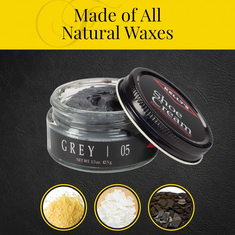 Kelly's Grey Shoe Polish 1.5 oz - Professional Leather Shoe