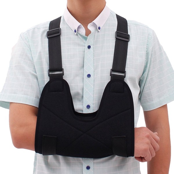 Liitrton Arm Sling Breathable Shoulder Immobilizer Supports Braces Relieve Shoulder Pain with Adjustable Split Strap (Adult)