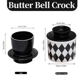 Ceramic Butter Dish Crock Le Creuset for Counter with Water Reservoir, Orkim Butter Keepers Holder Saver to Leave On Counter, Butter Bowl Storage Keepers Dispenser Dishes for Fresh Butter Cups