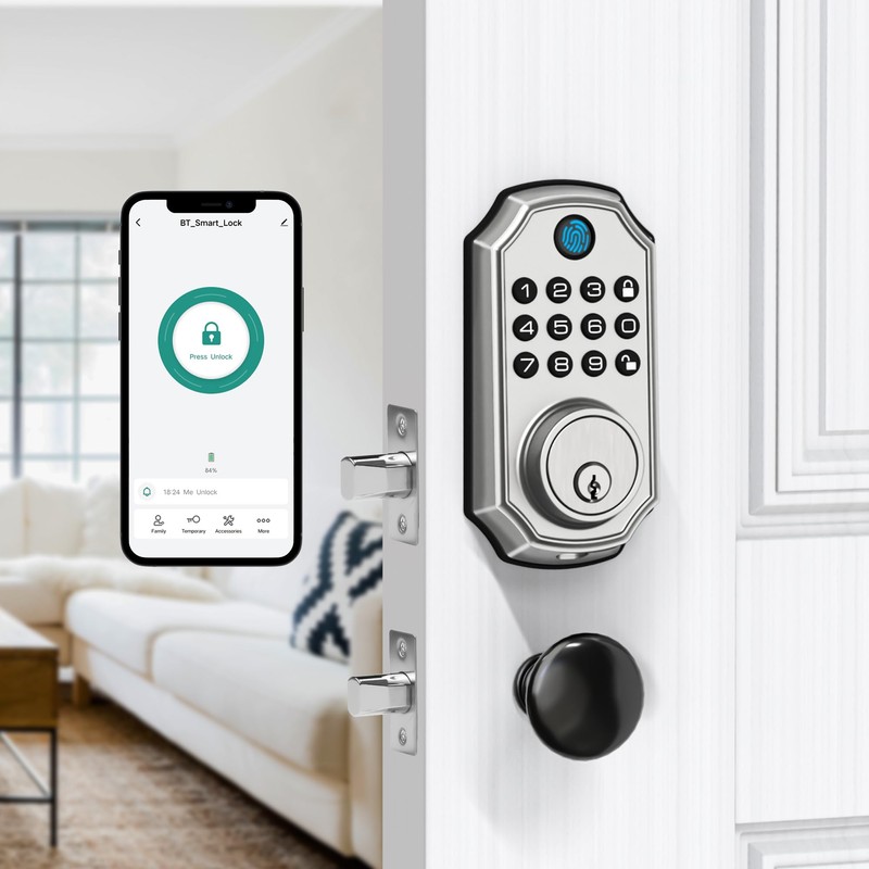 LOCK&SOLVER Keyless Entry Door Lock, Smart Lock for Front Door,