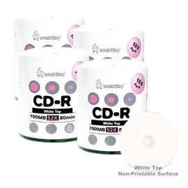 Smartbuy 400-disc 700mb/80min 52x CD-R White Top Blank Data Recordable Media Disc
