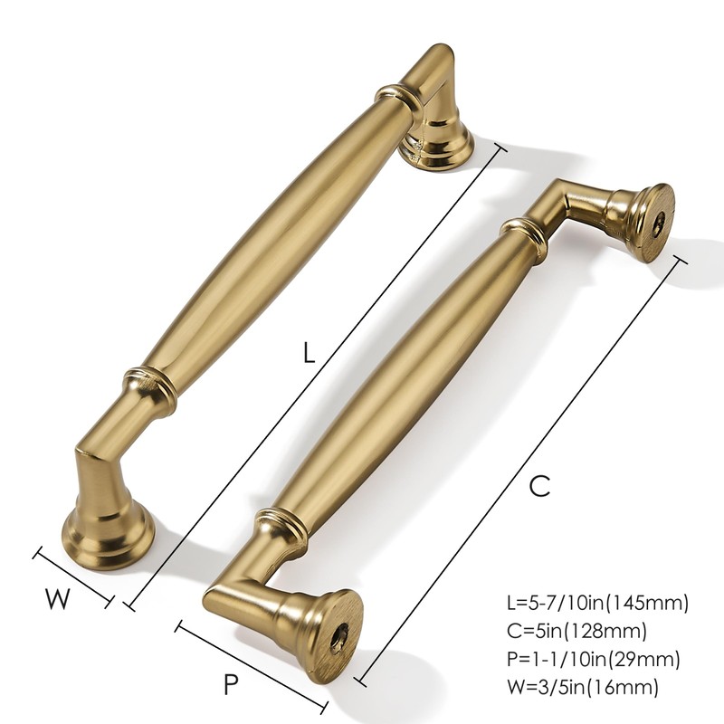 khtumeware 5 Pack 5 Inch(128mm) Champagne Bronze Cabinet Pulls, Cabinet