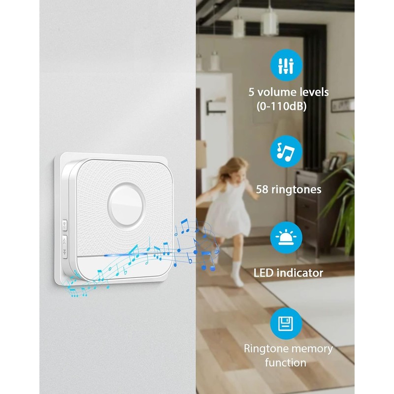 BITIWEND Wireless Signal Transmission Extension Set Doorbell and Chime Forwarding