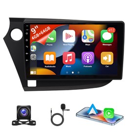 PHEZEN Android 13 Car Stereo for Honda Insight 2009-2014, Double Din 9 inch Touch Screen Car Radio Receiver w/Carplay Android Auto GPS Navigation Bluetooth AHD Backup Camera - 4+64G