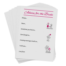 SMILE GIFTS UK Advice for the Bride Cards - 24 cards - Hen Party Favours, Hen Party Games, Hen Night Games, Hen Party Bingo, Bridal Shower activity, Bride advice