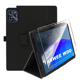 zZjoOoj Case Compatible with Tabwee W90 11 Inch Tablet Protective Case, Tablet Protection Bundle with 1 Piece 9H Hardness Anti-Scratch Film, Vertical Stand Function, Black