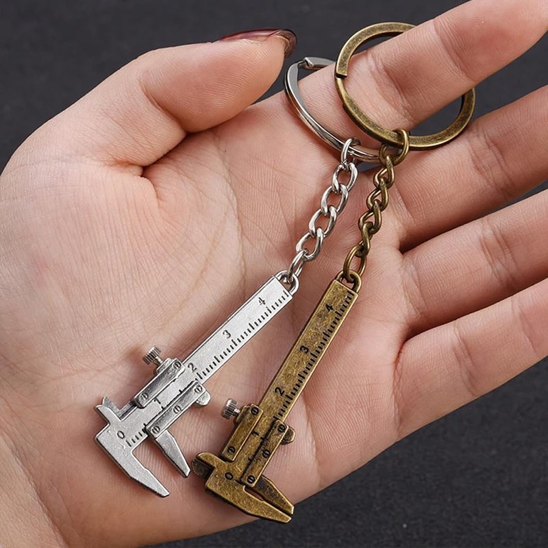DLPRK 2 Pcs Precision Mini Caliper Aluminum Key Chain Keychain