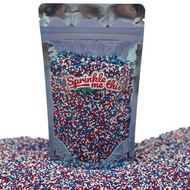 4th of July Nonpareil Sprinkles for Decorating Cupcakes, Cakes, Cookies, and Ice Cream! Red White and Blue Patriotic 4th July Independence Day Sprinkles Made in America (4 oz)