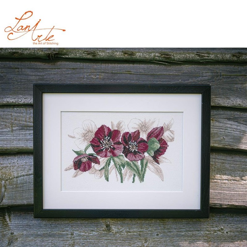 Lanarte Hellebores Cross Stitch Kit