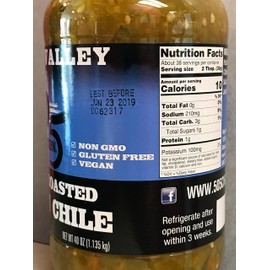 Hatch Valley 505 Southwestern Medium Flame Roasted Green Chiles 40 oz (1 Bottle)