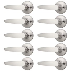 Probrico (10 Pack Door Hardware Dummy Lever Door Handles for Closets,Single Side Individual Door Lever in Satin Nickel