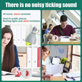 AwObEpl Visual Timer 60 Minutes Magnetic Countdown Timer Compact Desk Timer No Ticking Kids Visual Timer for Classroom Cooking Fitness Studying Working