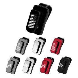 Ohleats Sunglasses Holder for Car Sun Visor, US Flag Metal Auto Eyeglass Hanger Clip, Multi-Function Ticket Card Clip Eyeglasses Mount, Truck Car Accessories for Men Women (Black)