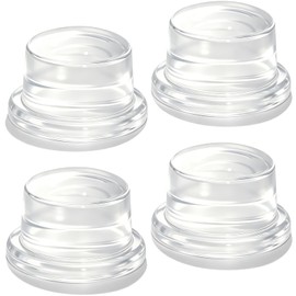 4 PCS 1" Thick x 1.6" Clear Silicone Door Stoppers for Wall, No Drill