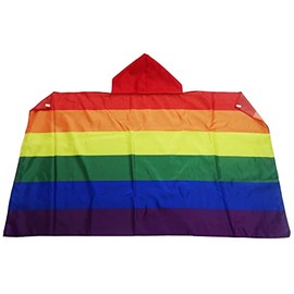 AZ FLAG - Cape Flag Rainbow - 150 x 90 cm - Gay Cape Flag 100% Polyester with Integrated Sleeves and Hood - Body Flag 80 g