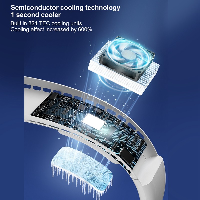 Hanging Neck Fans Portable Semiconductor Dual Cooling 3 Wind Speed