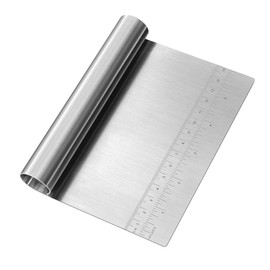U Chef Cortador de Masa de Acero Inoxidable, Raspador de Masa y Alimentos de 6 Pulgadas, Cuchillo Separador de Pan de Pastelería con Pulido con Escala de Medición, Accesorios de Repostería