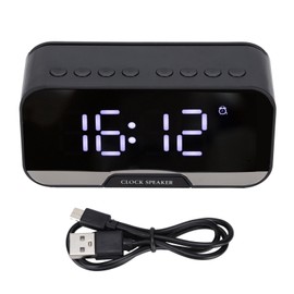 D‑88 Multifunctional Bluetooth Clock Speaker Portable Dual Alarm Clock Function Speaker for Bedroom OfficeBlack