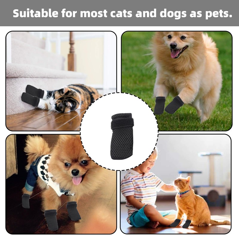 4PCS Cat Claw Covers Adjustable Cat Nail Gloves Anti Scratch
