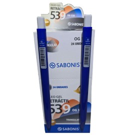 Bolígrafo Óleo Gel Sabonis Og539 Triangular Retractil Caja con 24 Piezas (Azul)