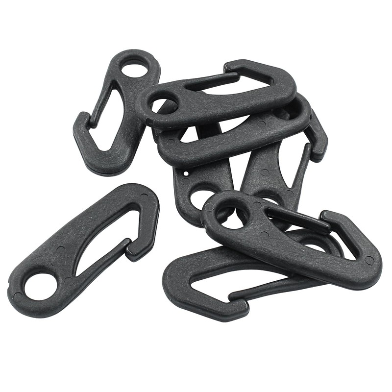 Coufce 8 Pack Flag Pole Clip Snap Hooks, Black Nylon