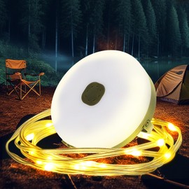 GHORA Camping String Light,32.8FT Rechargeable LED Lights with 8 Modes, Waterproof Portable Outdoor Tent Lights for Patio Garden Party Decor, Hanging Lanterns for Canopy Backyard Campground