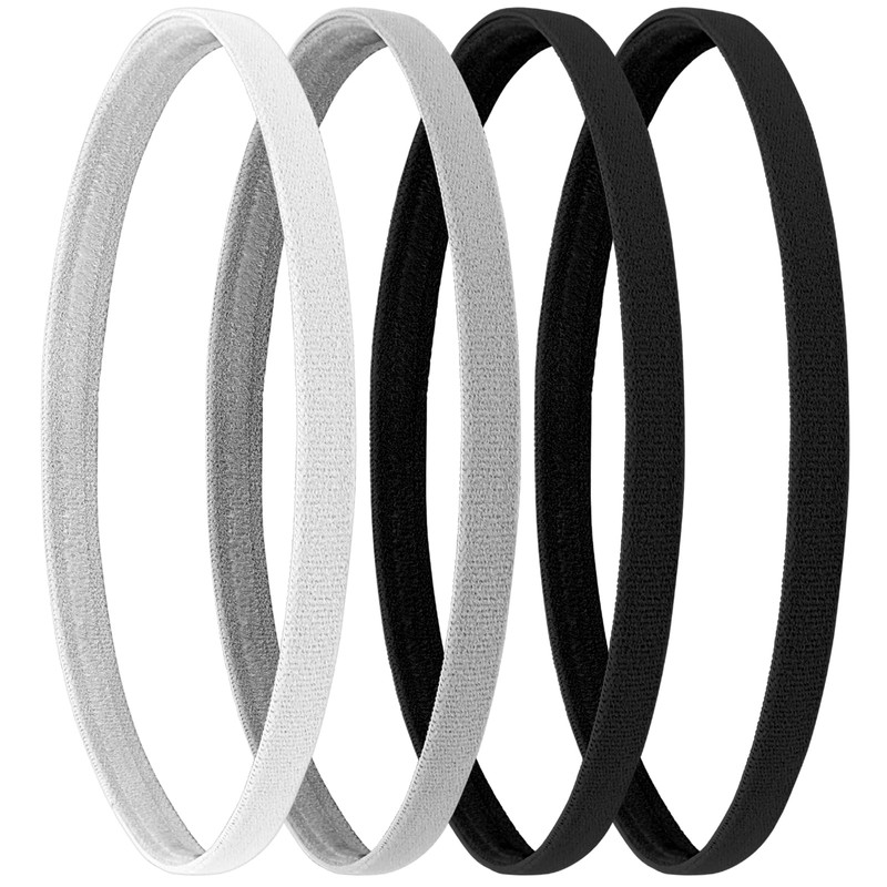 Thin Headbands for Women 4 Pcs Non Slip Elastic Sports