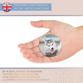 Destination Vinyl ltd Magnet for Refrigerator, Fridge - Cute Husky Puppy Dog Funny for Office, Cabinet and Whiteboard, Magnetic Stickers, 2695