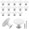 SWZHAI 16 Pcs White Cabinet Knobs, Round Dresser Knob Kitchen