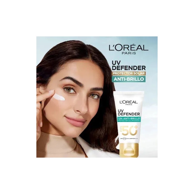 Oréal Paris Protector Solar Defender Anti Fotoenvejecimiento Brillo Fps50 40g