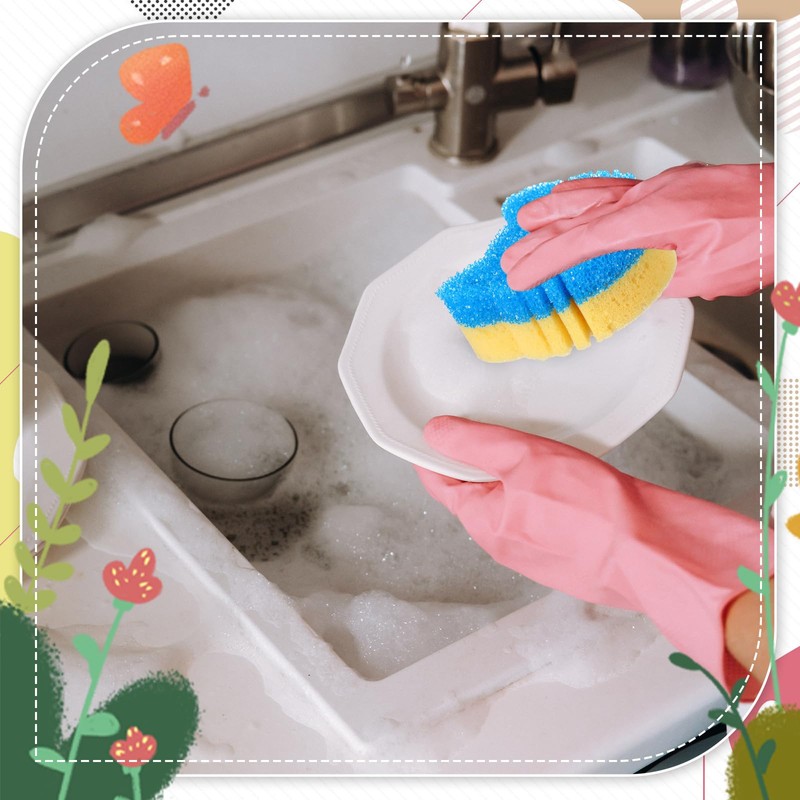 FillTouch 3 Pcs Dual Sided Scrub Sponge Multi Functional Sponge