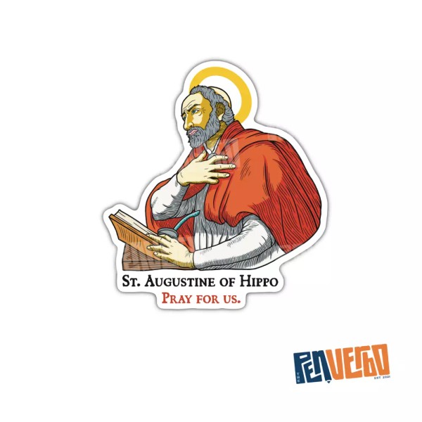 Custom Hand Made Saint Augustine Sticker Decal 2pcs | Catholic