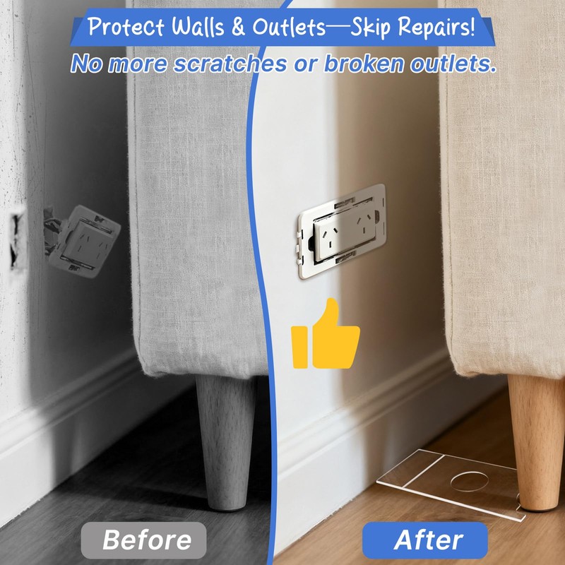 Aolamegs Clear Couch Stoppers to Prevent Sliding, 2-Pack 9" Universal