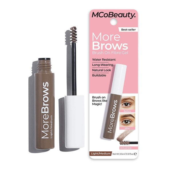 MCoBeauty Mcobeauty more brows brush on fibre gel - light-medium 0.12 oz
