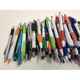 Closeouts For Less 175 Lot Misprint Ink Pens, Ball Point, Plastic, Retractable