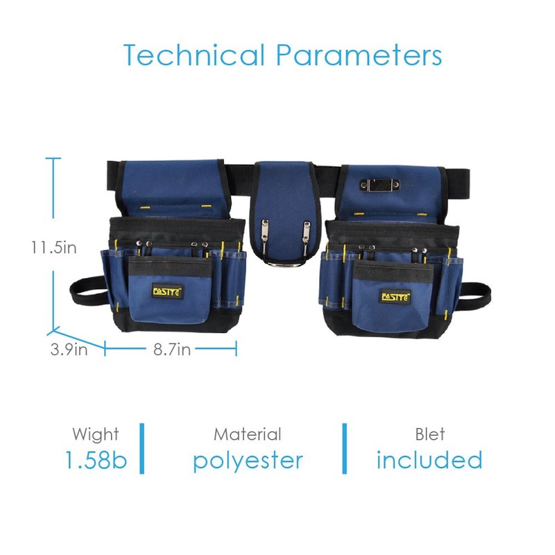 FASITE Tool Belt Pouch, Work Apron with Adjustable Waist Strap,